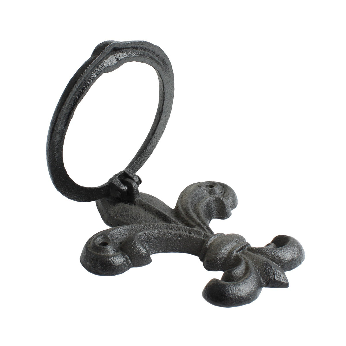 Black Fleur De Lis Door Knocker Rustic Victorian Front Door Accessory 6 inch