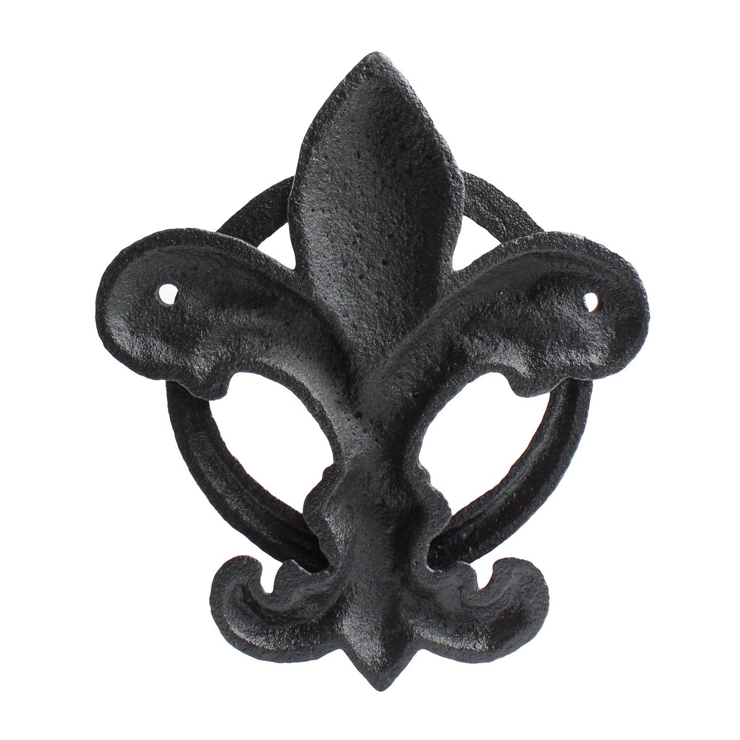 Black Fleur De Lis Door Knocker Rustic Victorian Front Door Accessory 6 inch