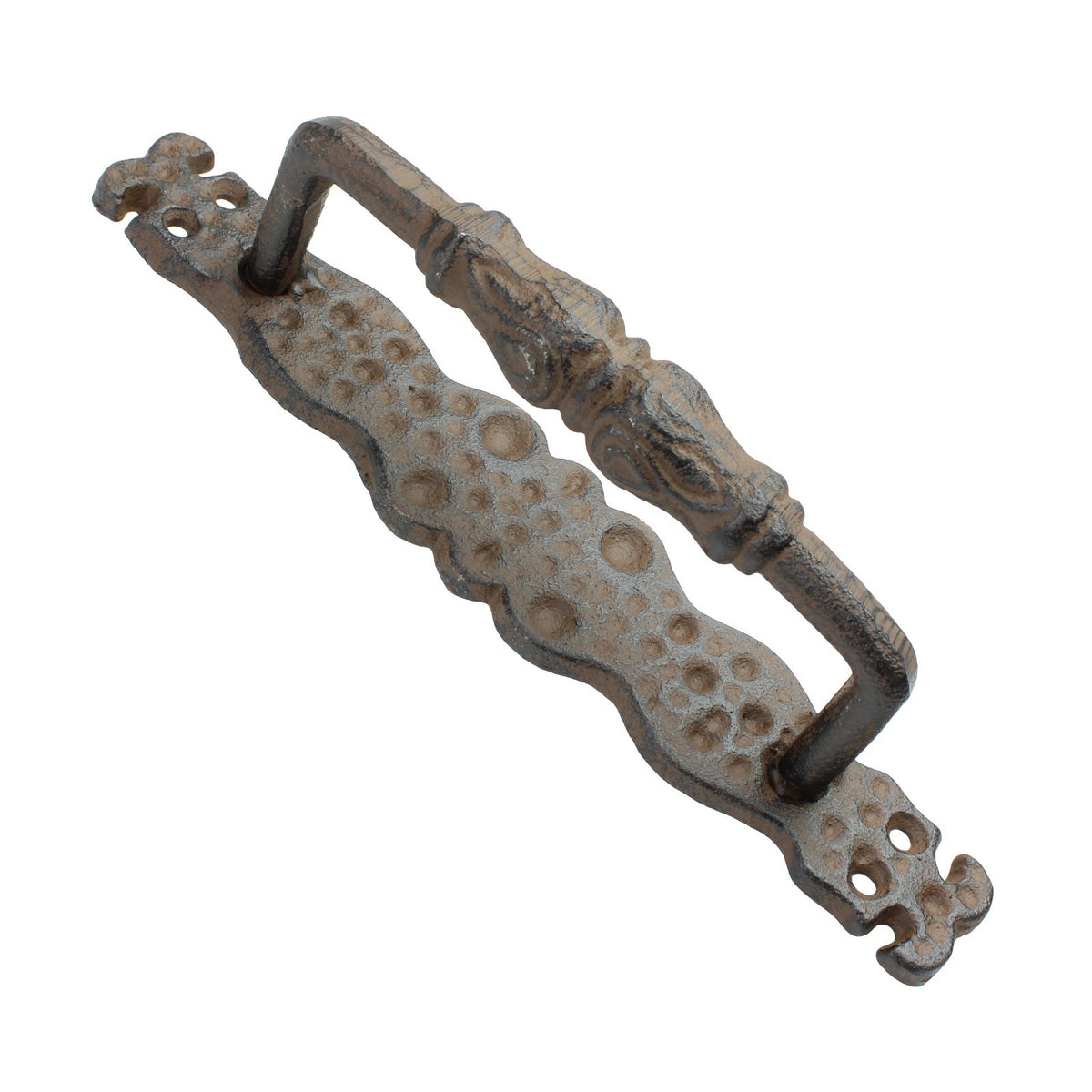 2 Large Rustic Cast Iron Door Handles Heavy Duty Victorian Antique Style 9.5 in
