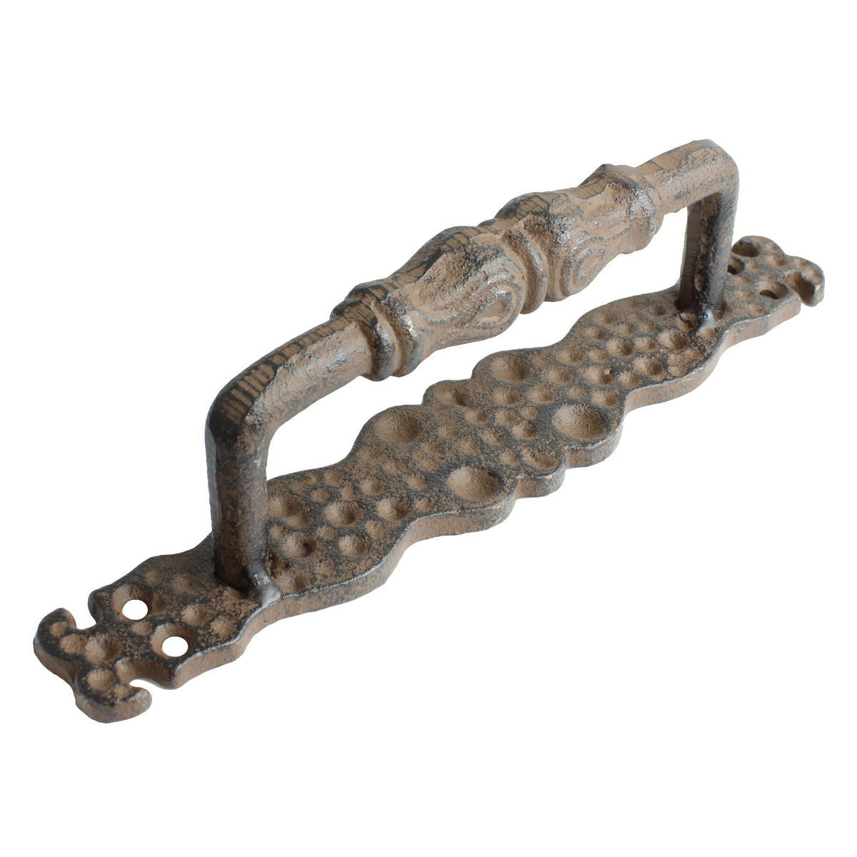 2 Large Rustic Cast Iron Door Handles Heavy Duty Victorian Antique Style 9.5 in