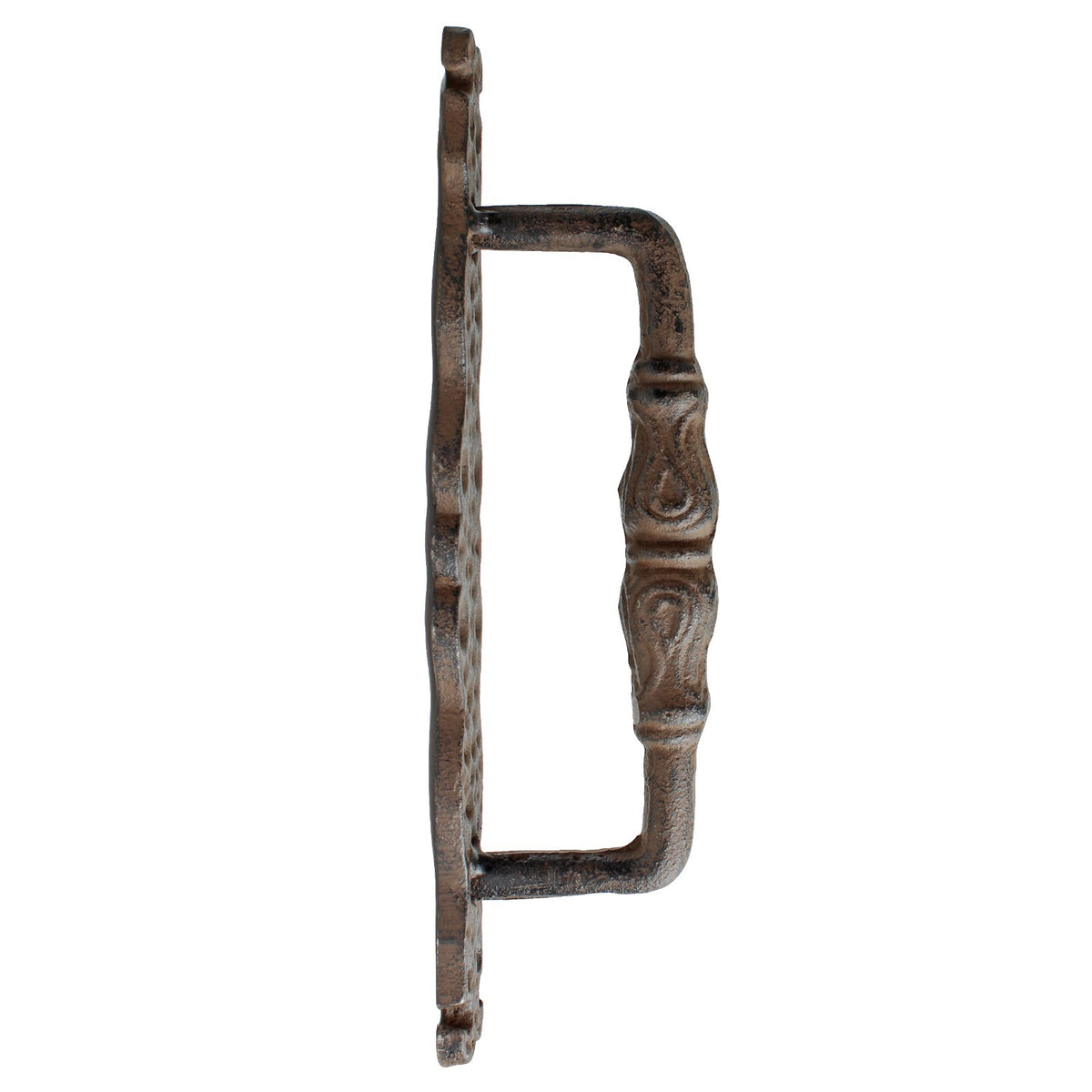 2 Large Rustic Cast Iron Door Handles Heavy Duty Victorian Antique Style 9.5 in