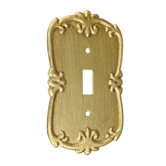 Ornate Gold Metal Floral Vines Single Toggle Switch Wall Plate Cover