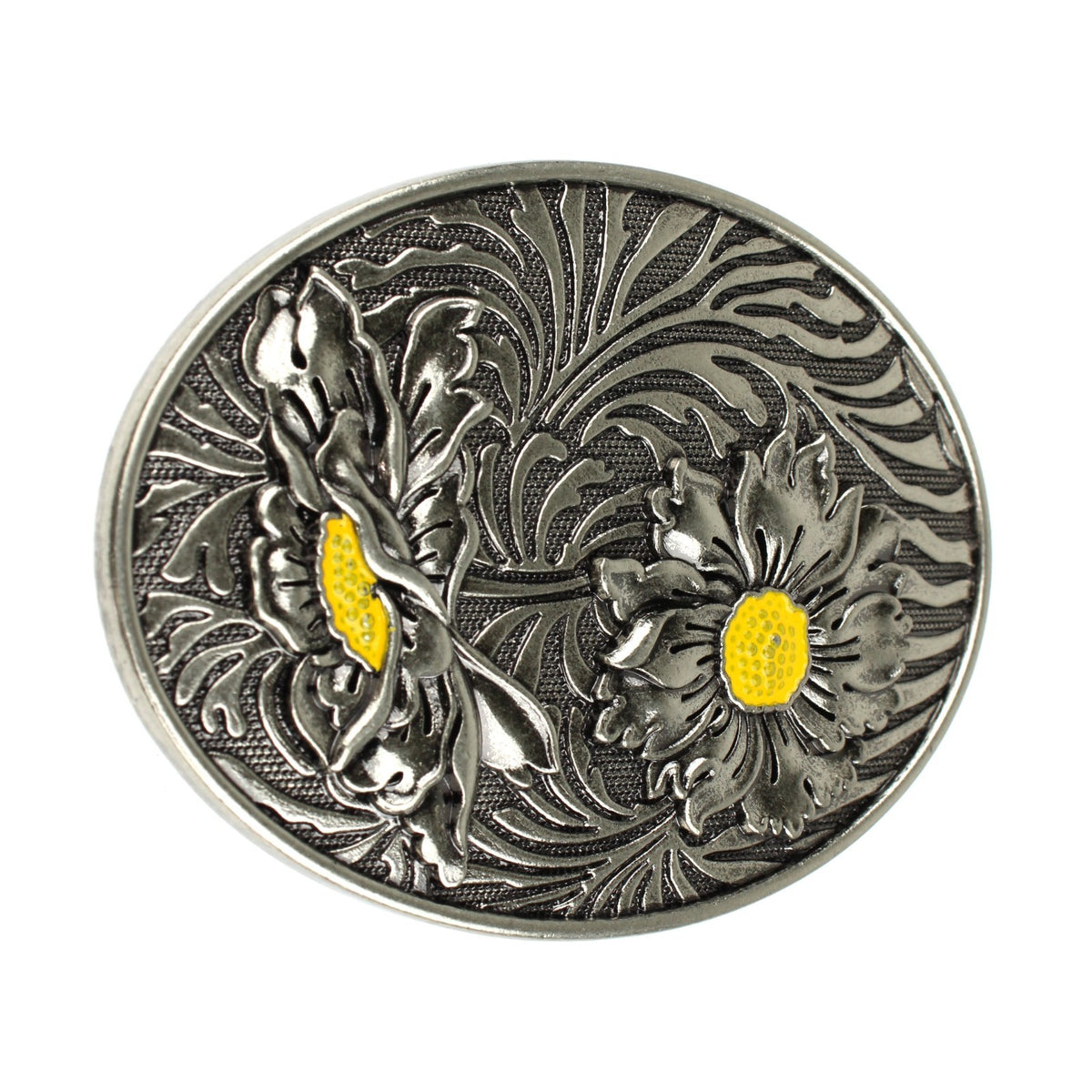 Sunflowers Western Cowgirl Belt Buckle Antique Silver Finish For 1.5 inch Belts