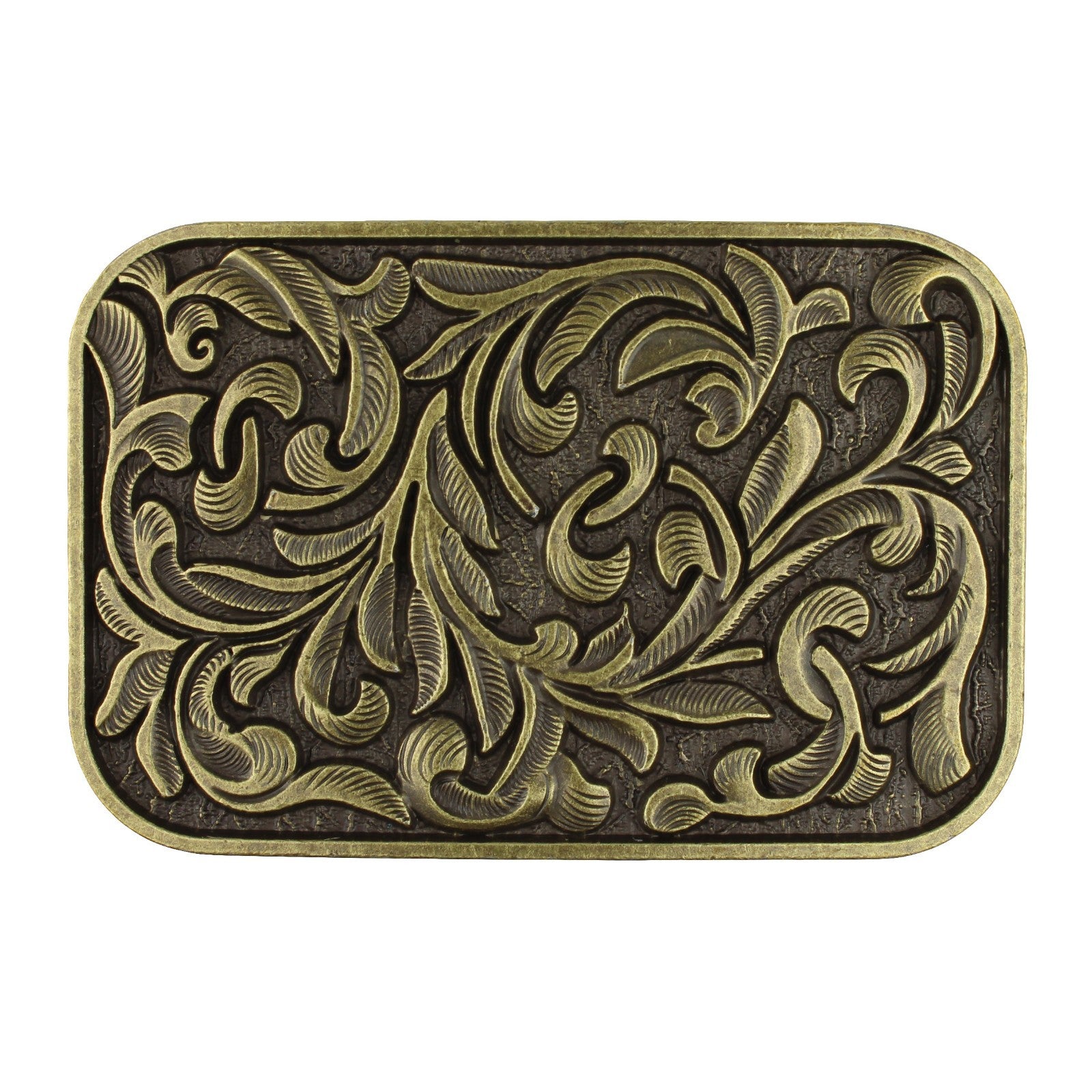 Western Cowboy Belt Buckle Carved Floral Ornate Design  display picture 3
