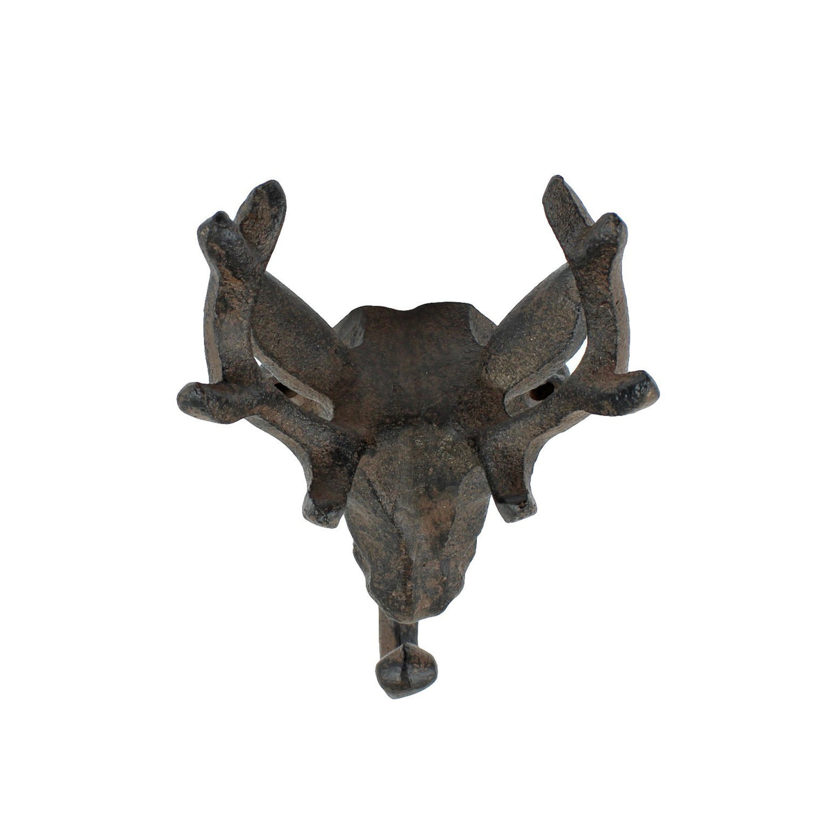Rustic Cast Iron Deer Buck Wall Hook Key Towel Coat Hanger Antique Style Brown