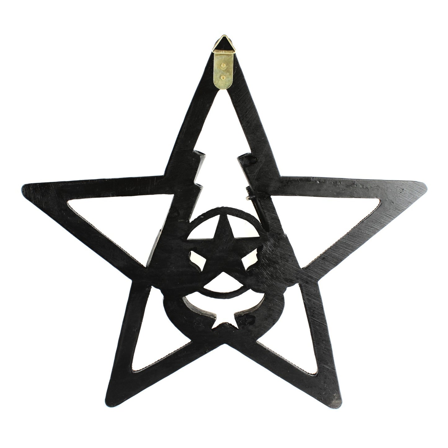 Rustic Western Resin Texas Star Sheriff Wall Decor Revolver Faux Metal 16 inch