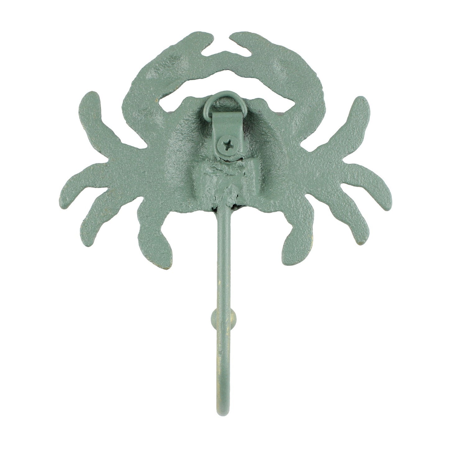 Cast Iron Crab Nautical Wall Hook Key Towel Coat Hanger Verdigris Green & Gold