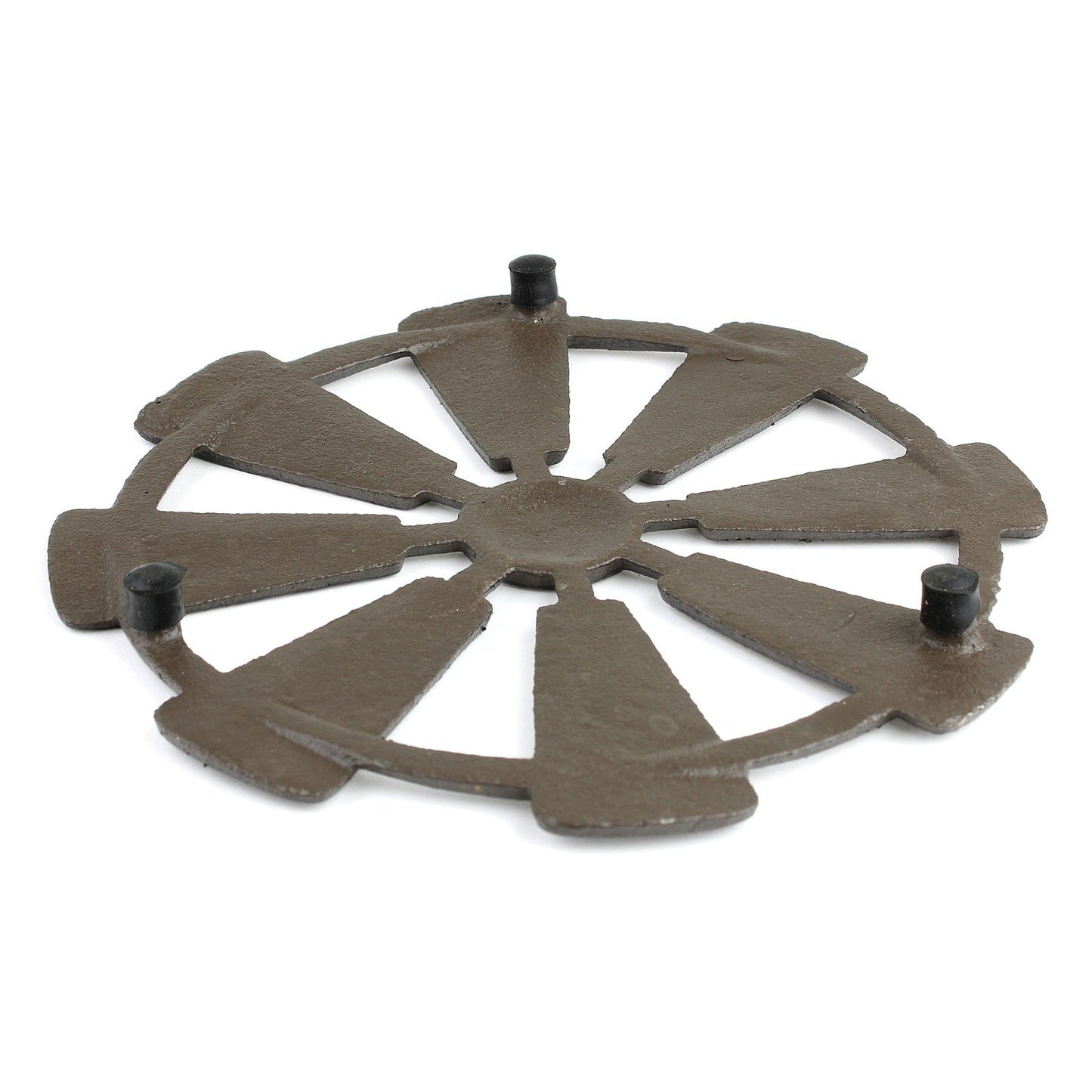 Cast Iron Windmill Trivet Hot Pot Plate Holder Rustic Western Kitchen Decor
