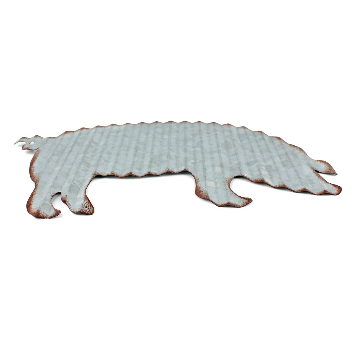 Corrugated Metal Pig Silhouette Wall Decor Lightweight Farmhouse Sign 10.5 in