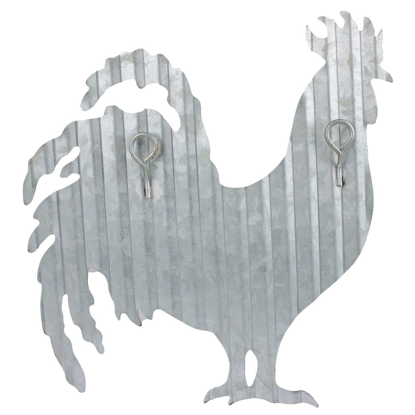 Corrugated Metal Rooster Silhouette Wall Decor Lightweight Farmhouse Sign 9.5 in