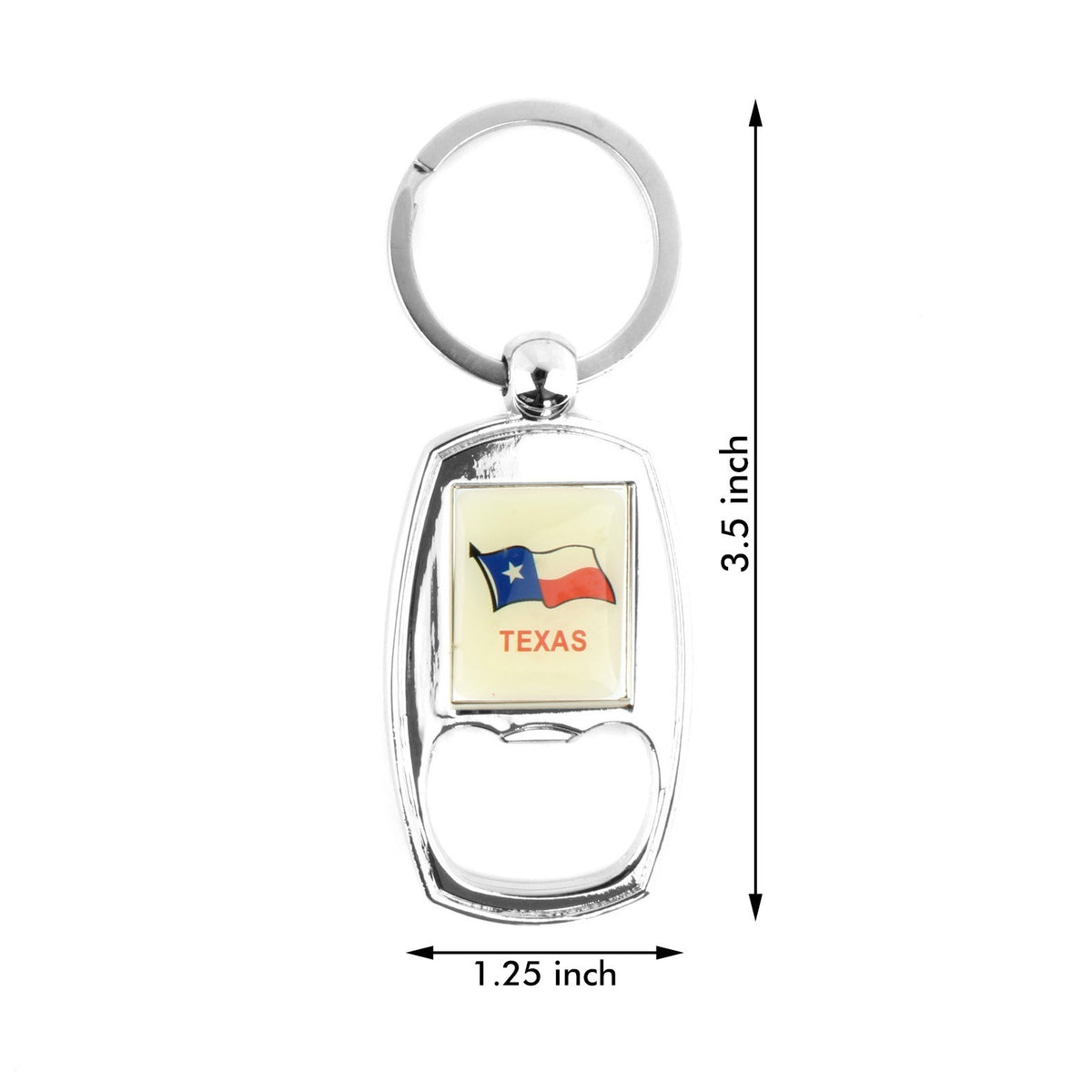 Texas Flag Bottle Opener Keychain Metal Key Ring Souvenir Gift Lone Star State