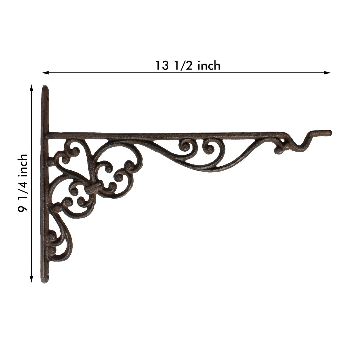 Large Cast Iron Scrolls Wall Bracket Shelf Hook Flower Basket Hanger Rustic