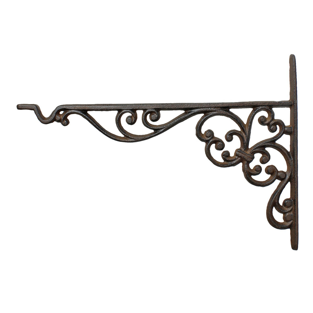 Large Cast Iron Scrolls Wall Bracket Shelf Hook Flower Basket Hanger Rustic