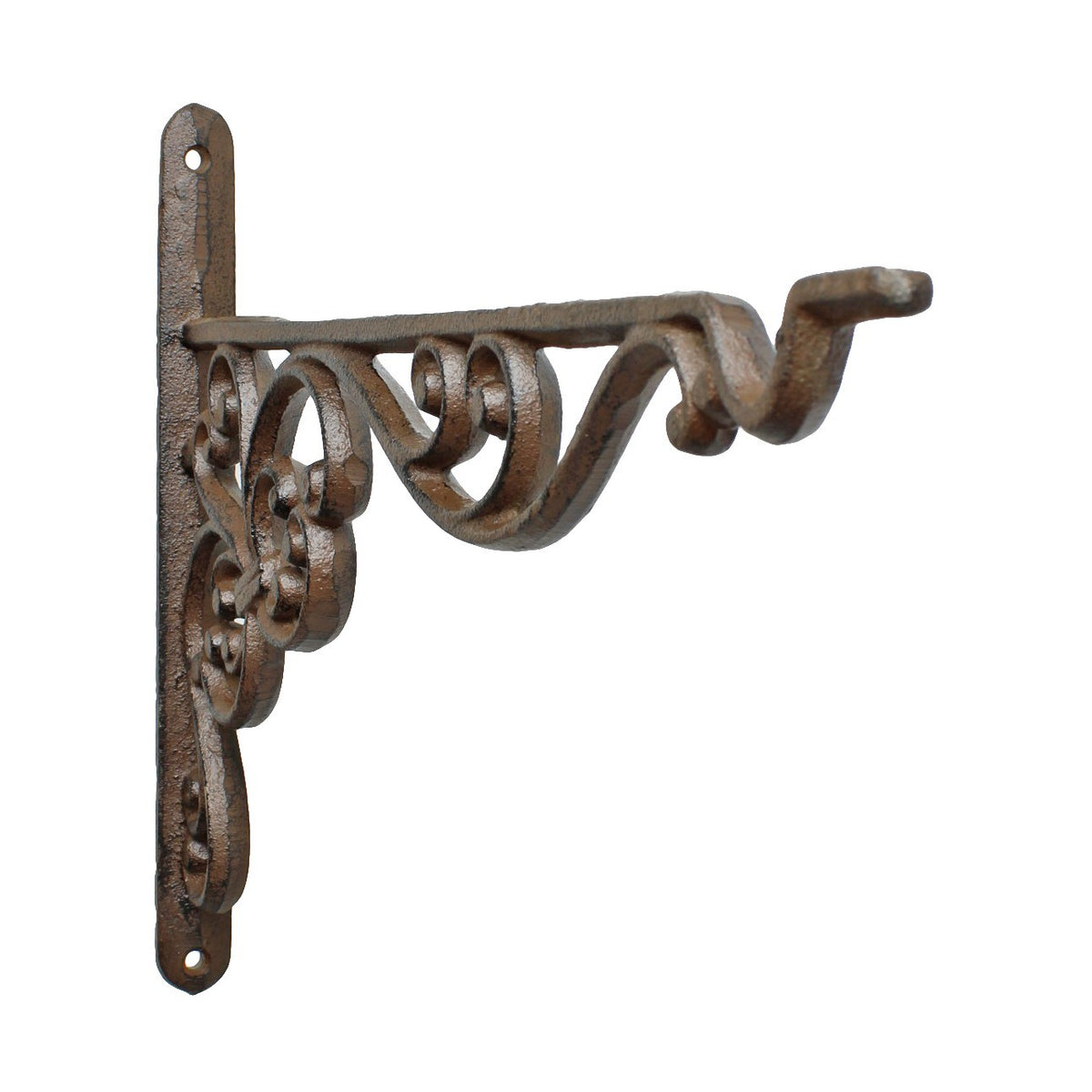 Large Cast Iron Scrolls Wall Bracket Shelf Hook Flower Basket Hanger Rustic