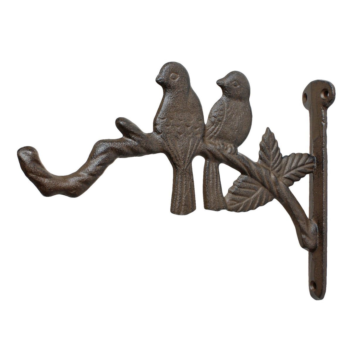 Cast Iron Lovebirds Branch Plant Hanger Wall Bracket Hook Rustic Garden Decor