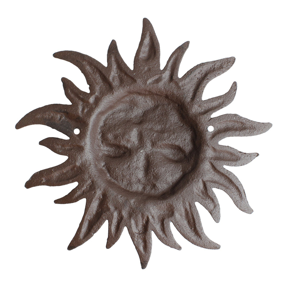 Cast Iron Sun Face Wall Decor Celestial Sunburst Plaque Rustic Garden Art 8.5 in