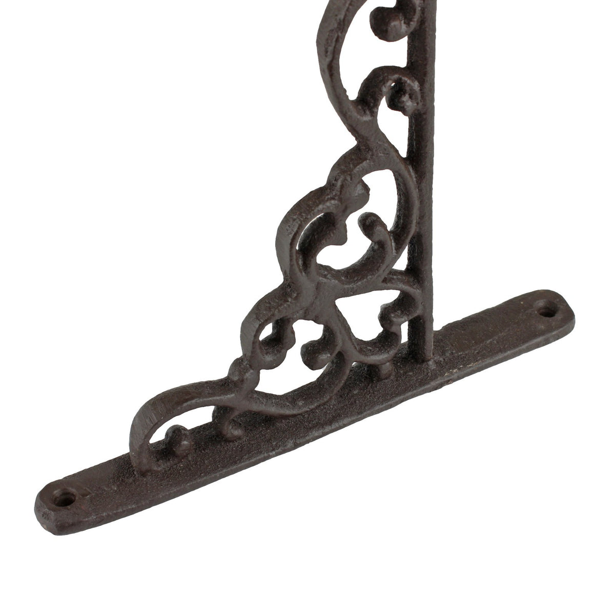 Small Cast Iron Scrolls Wall Bracket Shelf Hook Flower Basket Hanger Rustic 8 in
