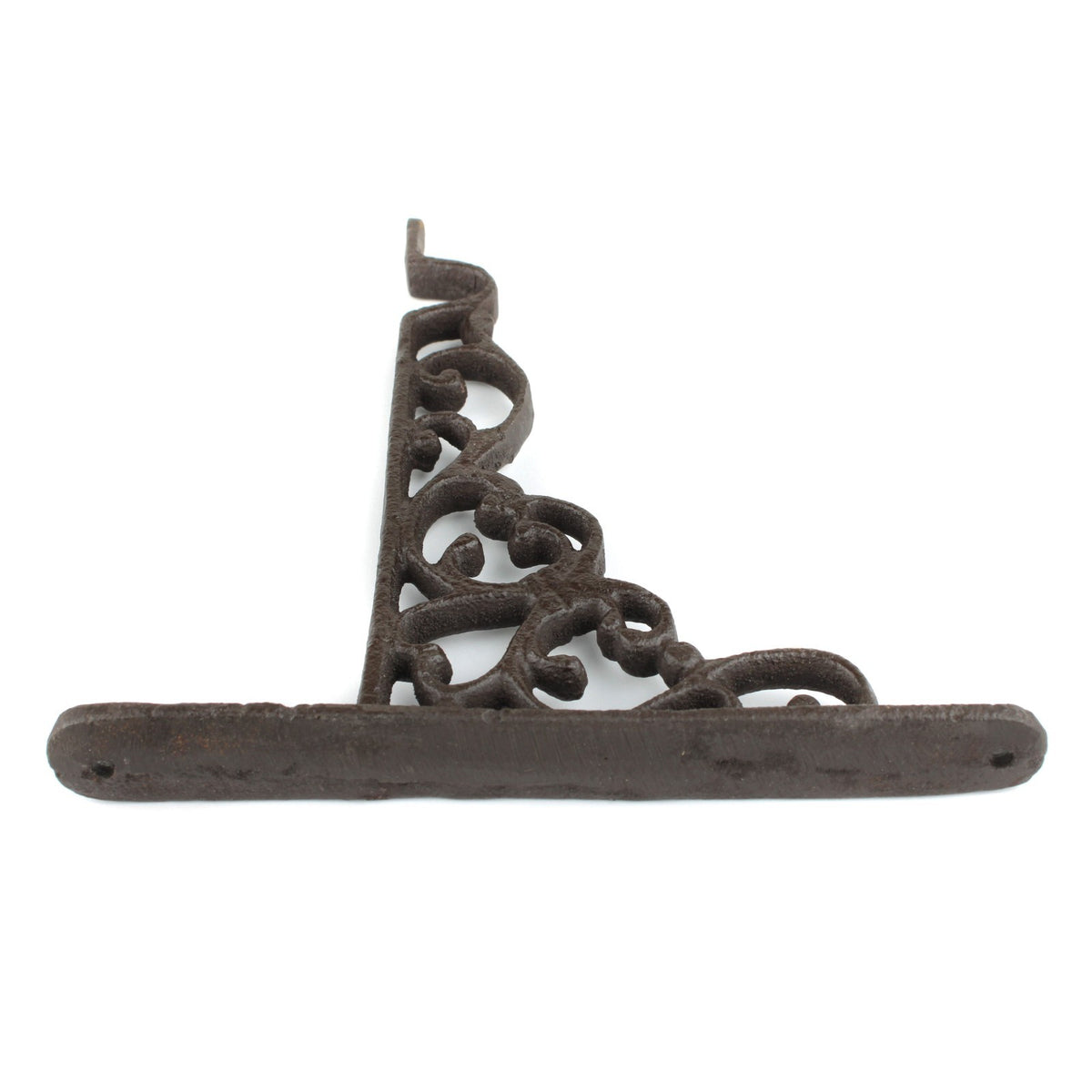 Small Cast Iron Scrolls Wall Bracket Shelf Hook Flower Basket Hanger Rustic 8 in