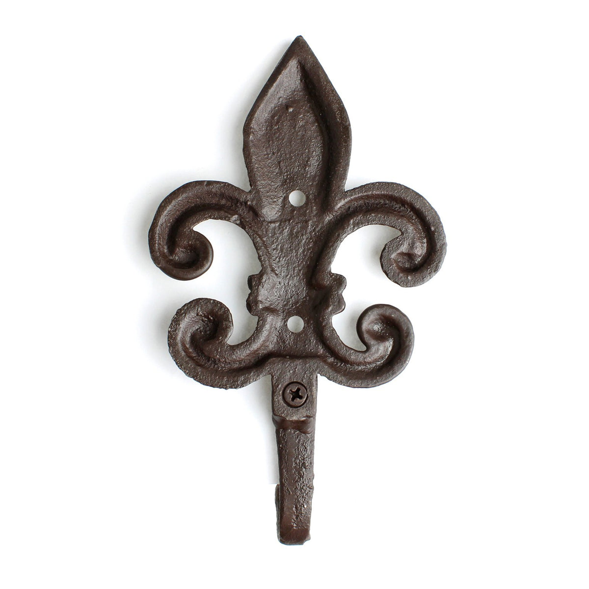 Cast Iron Fleur De Lis Wall Hook Heavy Duty Rustic Coat Towel Key Hanger 7 inch