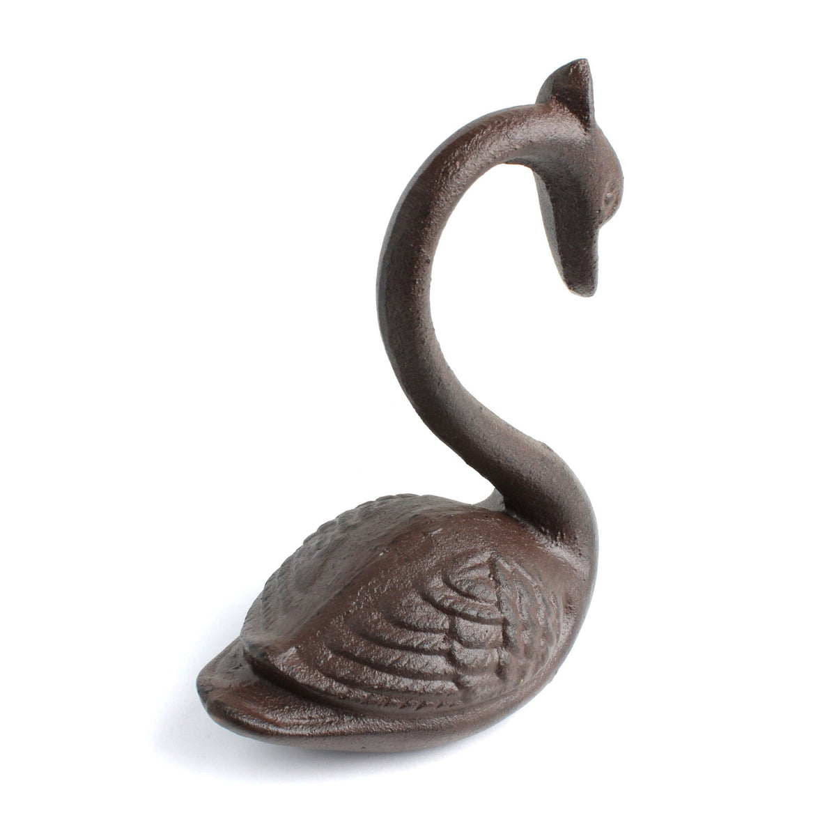 Cast Iron Swan Figurine Statue Heavy Duty Rustic Home Garden Decor 7 3/4" Tall