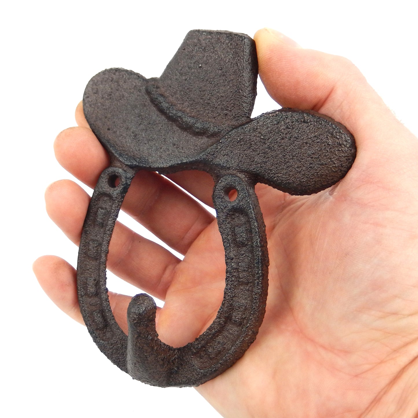 Cast Iron Horseshoe Hat Shaped Wall Hook Key Towel Coat Hanger Western Decor