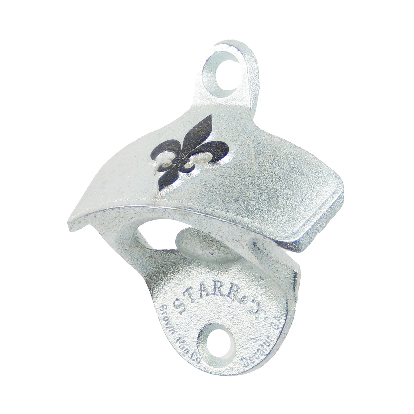 Starr Embossed Cast Iron Fleur De Lis Wall Mount Beer Bottle Opener With Screws