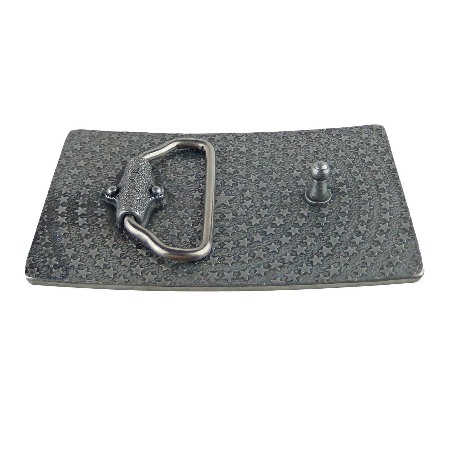 American Flag Men's Belt Buckle USA Pride Antique Silver Enamel Fits 1.5" Belts