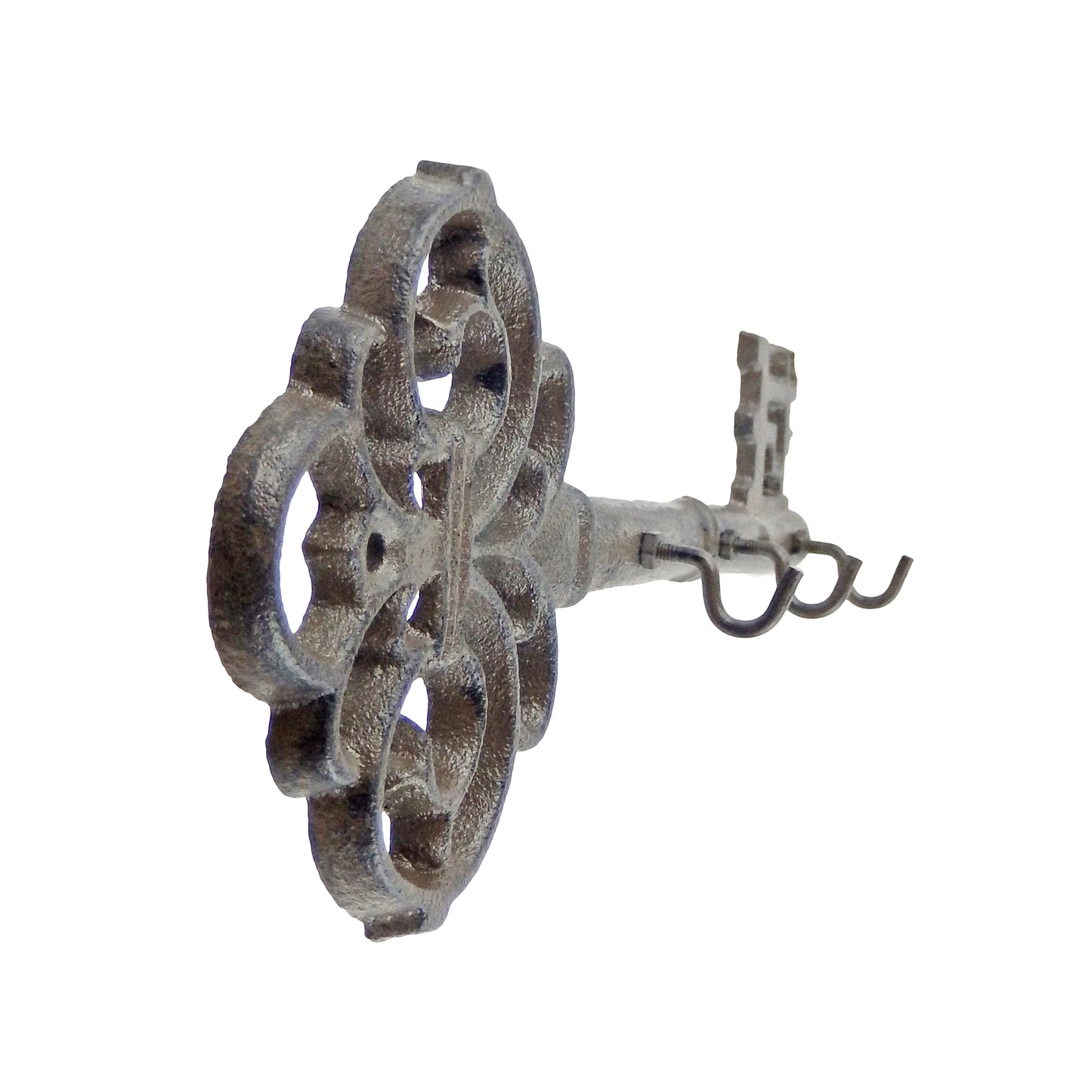 Skeleton Key Rack Cast Iron Victorian Antique Style Wall Hooks Rustic Brown