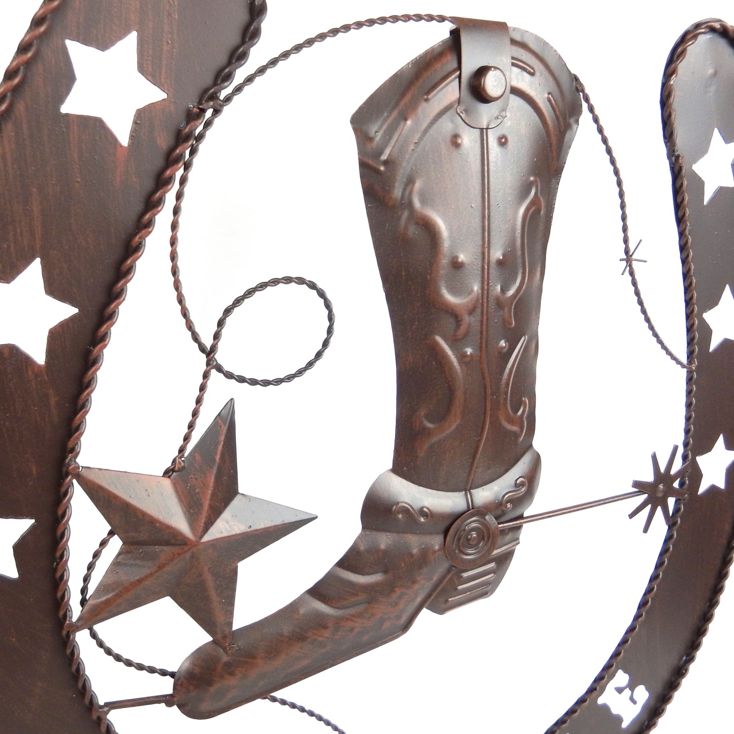 Metal Horseshoe Welcome Wall Decor Boots Spur Stars Rustic Country Western 20 in