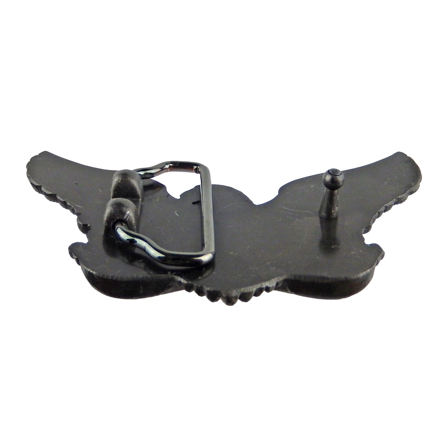 Biker Bad to the Bone Eagle Skulls Belt Buckle Antique Silver Fits 1.5 inch Belts