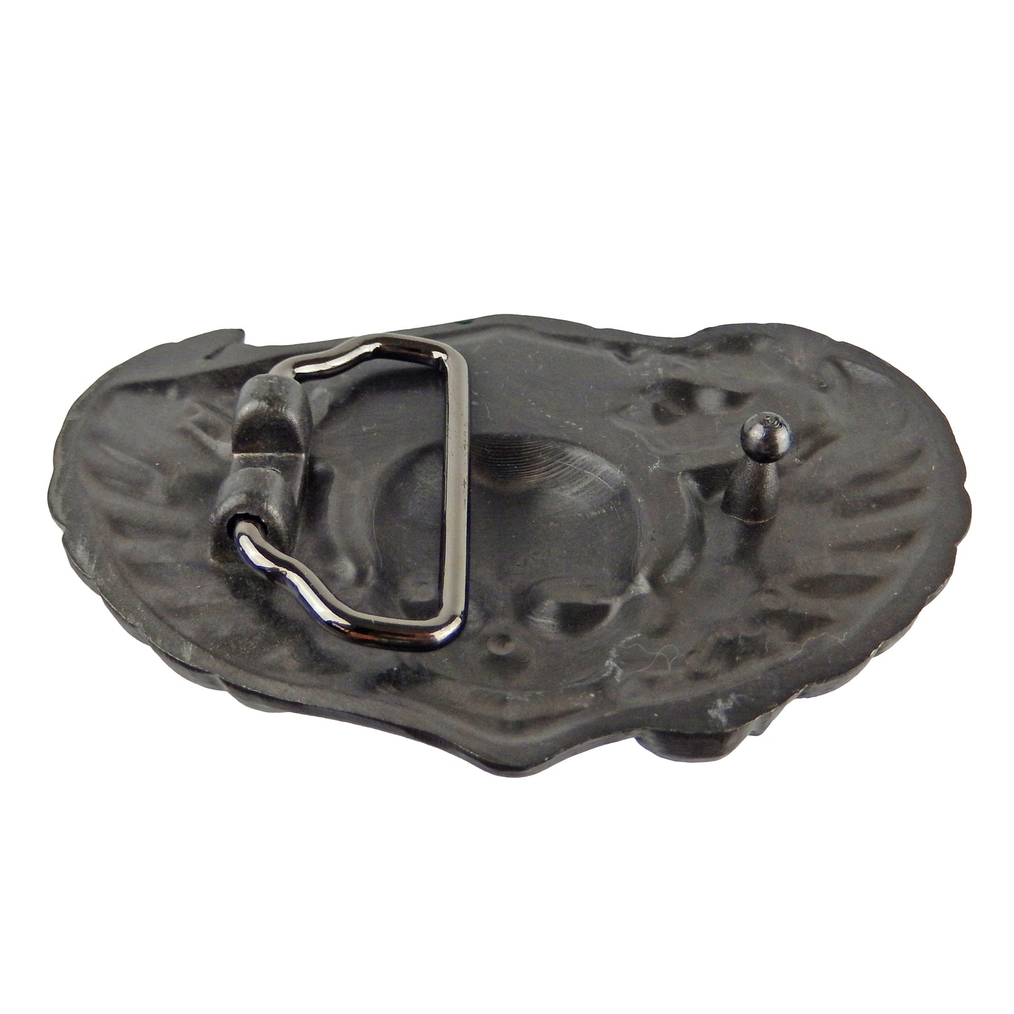 Women's Biker Skull Wings Rose Belt Buckle Antique Silver Tone Fits 1.5" Belt