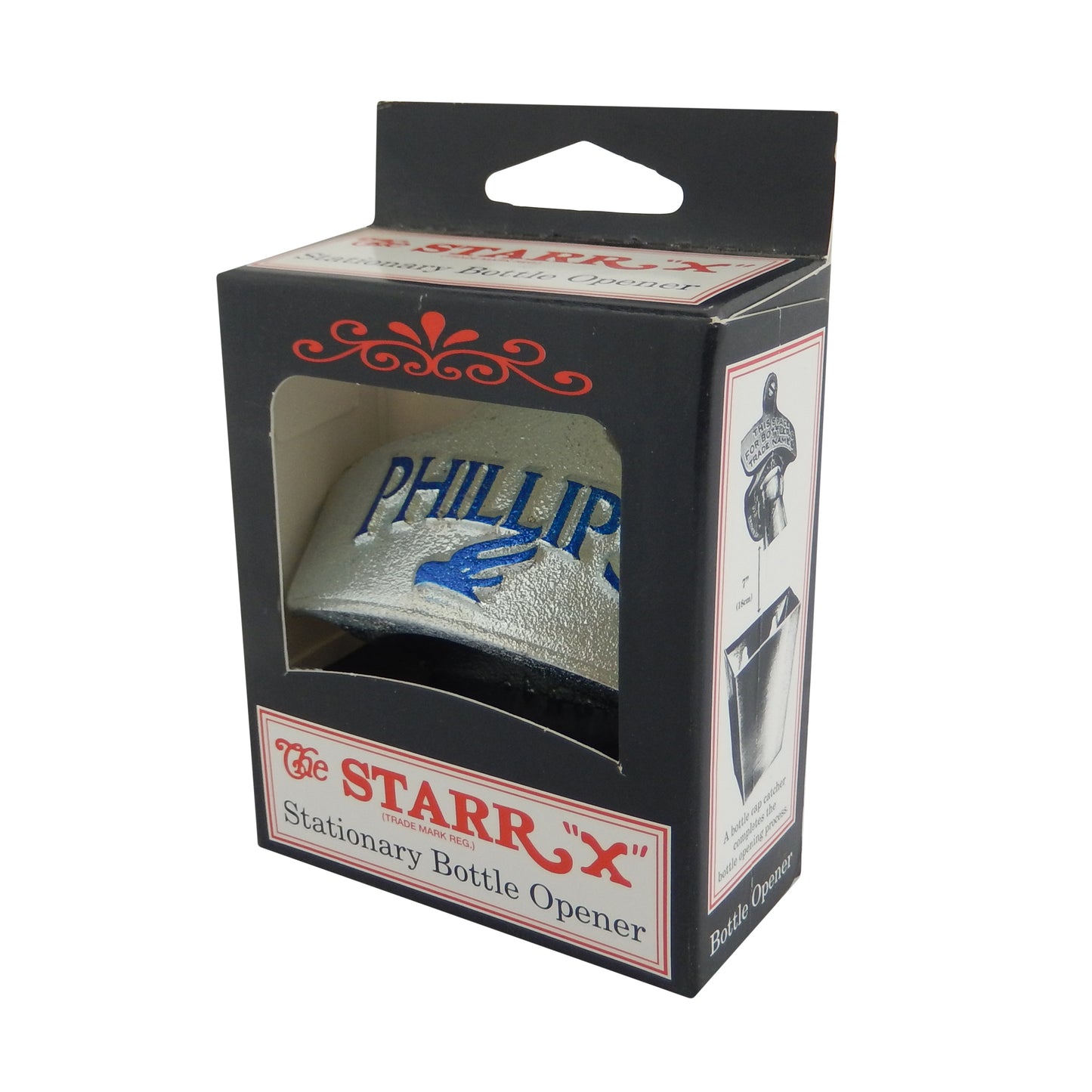 Starr Embossed Cast Iron Phillips Brewing Bottle Opener Wall Mounted Zinc Plated