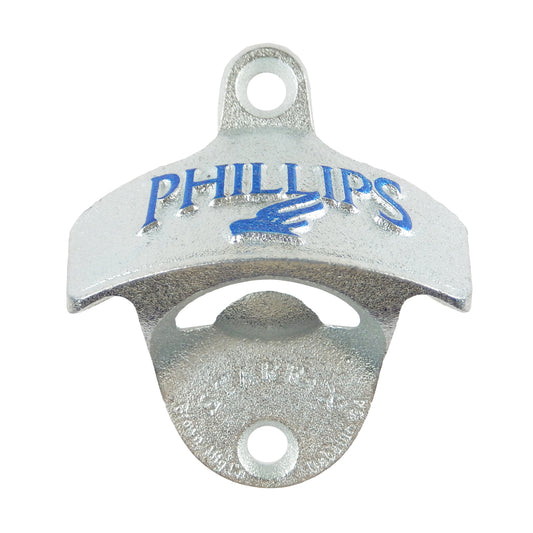 Starr Embossed Cast Iron Phillips Brewing Bottle Opener Wall Mounted Zinc Plated
