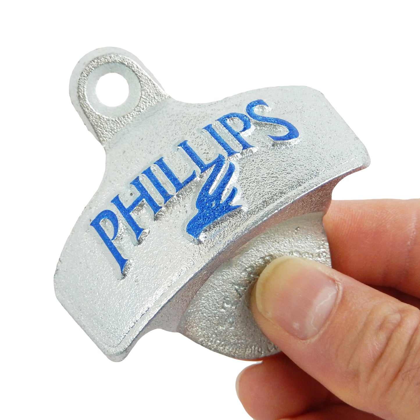 Starr Embossed Cast Iron Phillips Brewing Bottle Opener Wall Mounted Zinc Plated