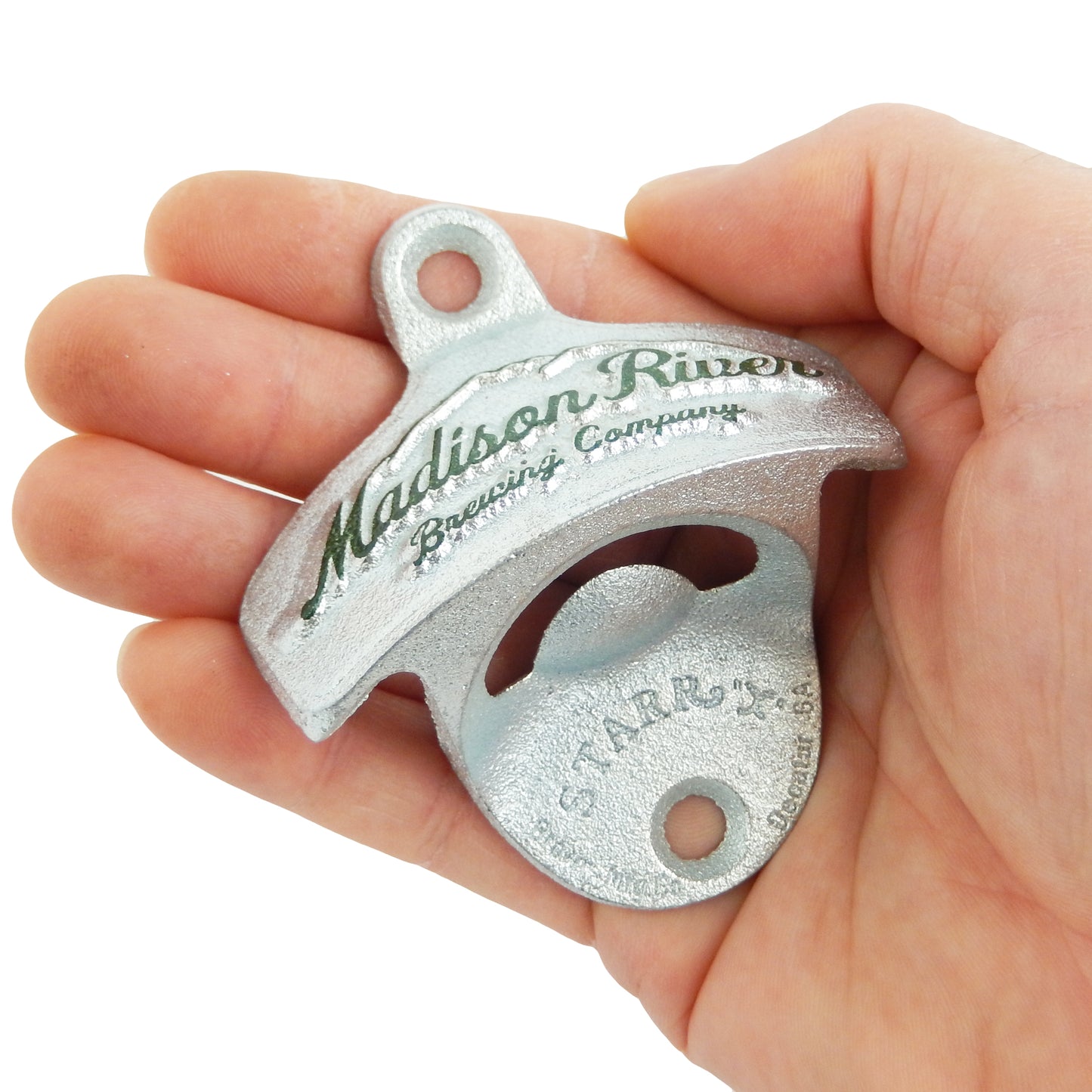 Starr Embossed Iron Madison River Brewery Bottle Opener Wall Mounted Zinc Plated