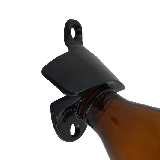 Plain Black Beer Bottle Opener Starr X Wall Mounted Stationary Powder Coated