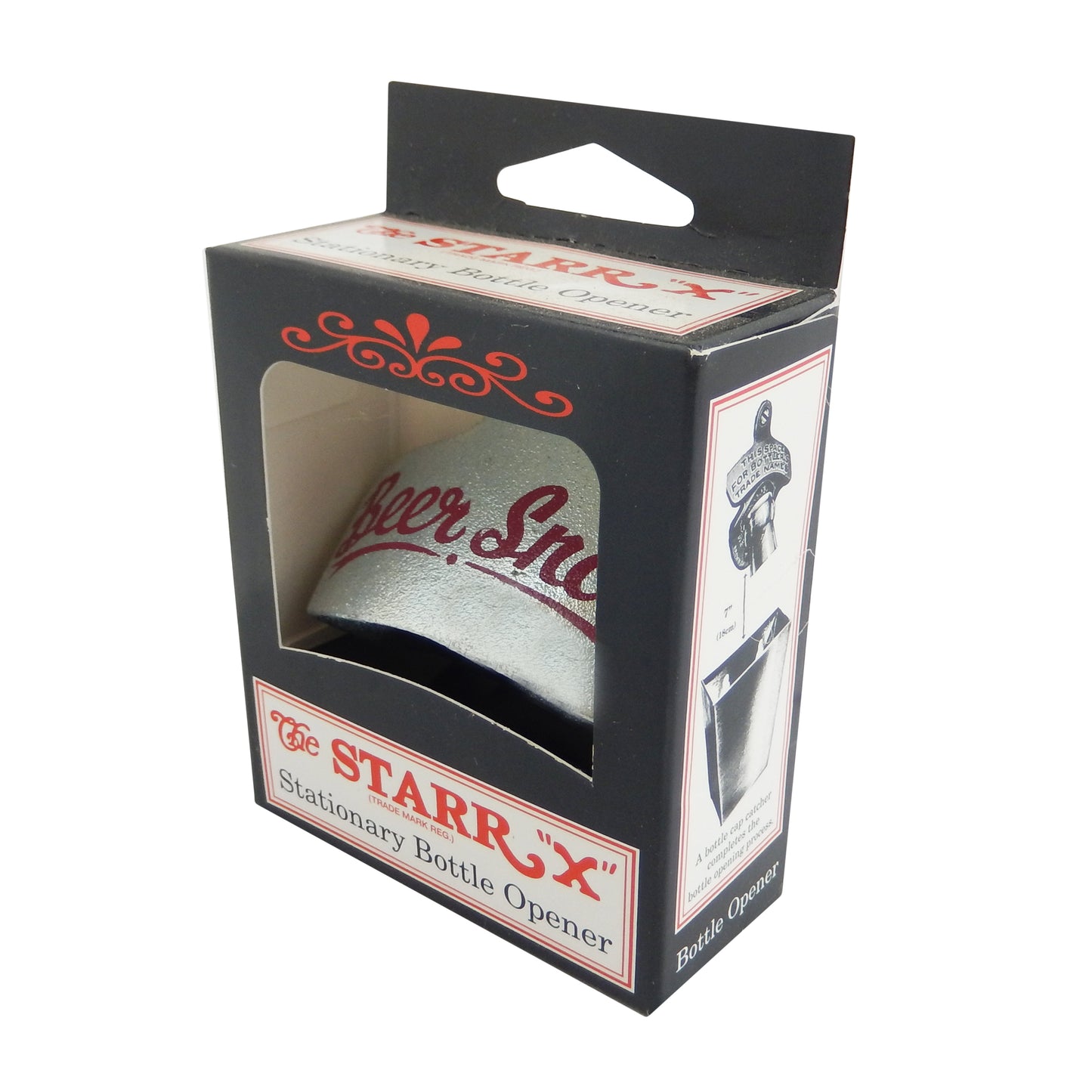 Starr X Beer Snob Cast Iron Beer Soda Bottle Opener Wall Mounted Zinc Plated