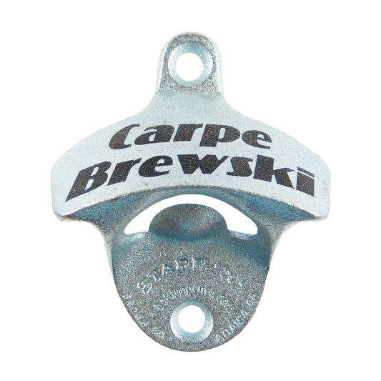 Starr X Carpe Brewski Cast Iron Beer Soda Bottle Opener Wall Mounted Zinc Plated