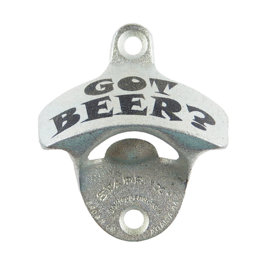 Starr X Got Beer? Cast Iron Beer Soda Bottle Opener Wall Mounted Zinc Plated