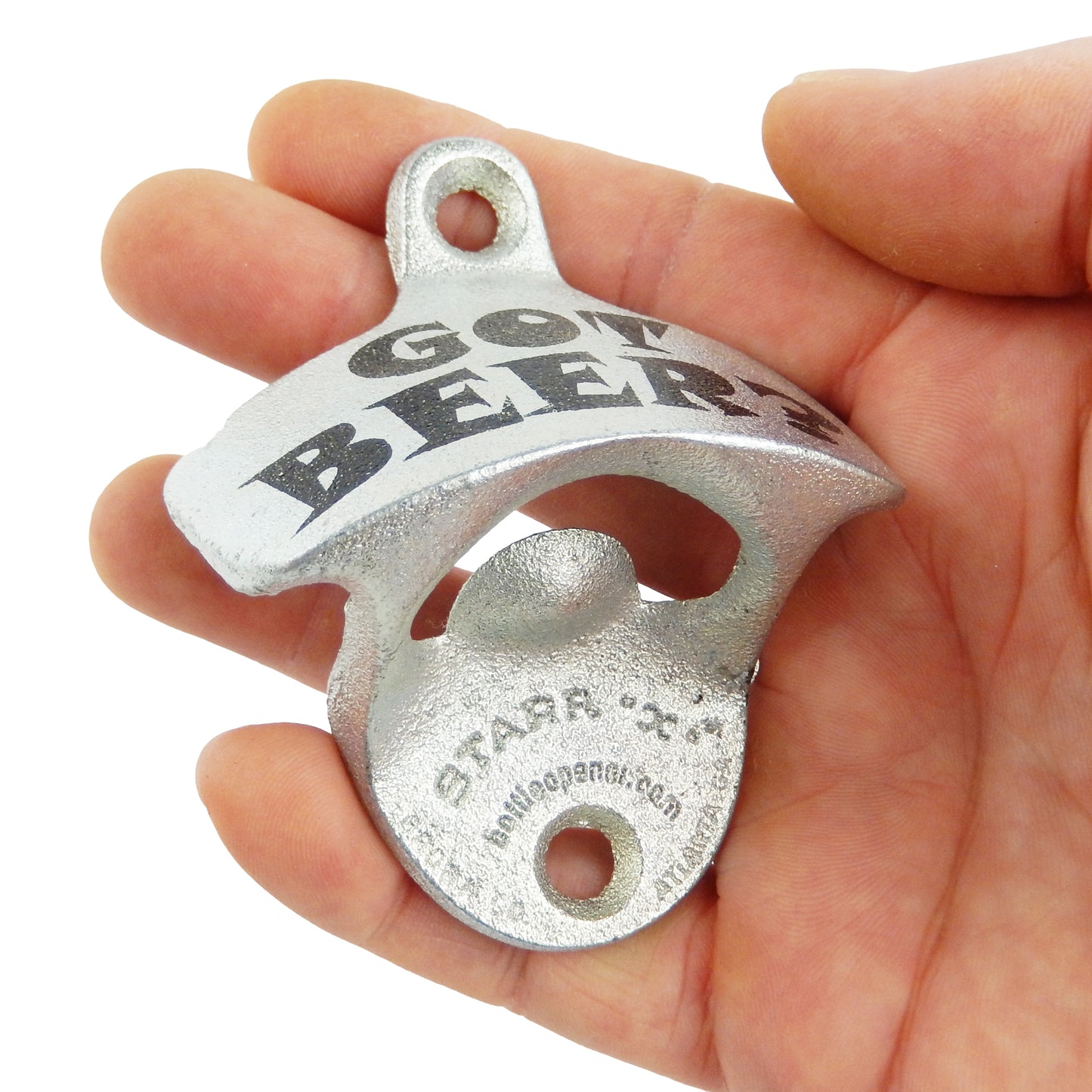 Starr X Got Beer? Cast Iron Beer Soda Bottle Opener Wall Mounted Zinc Plated