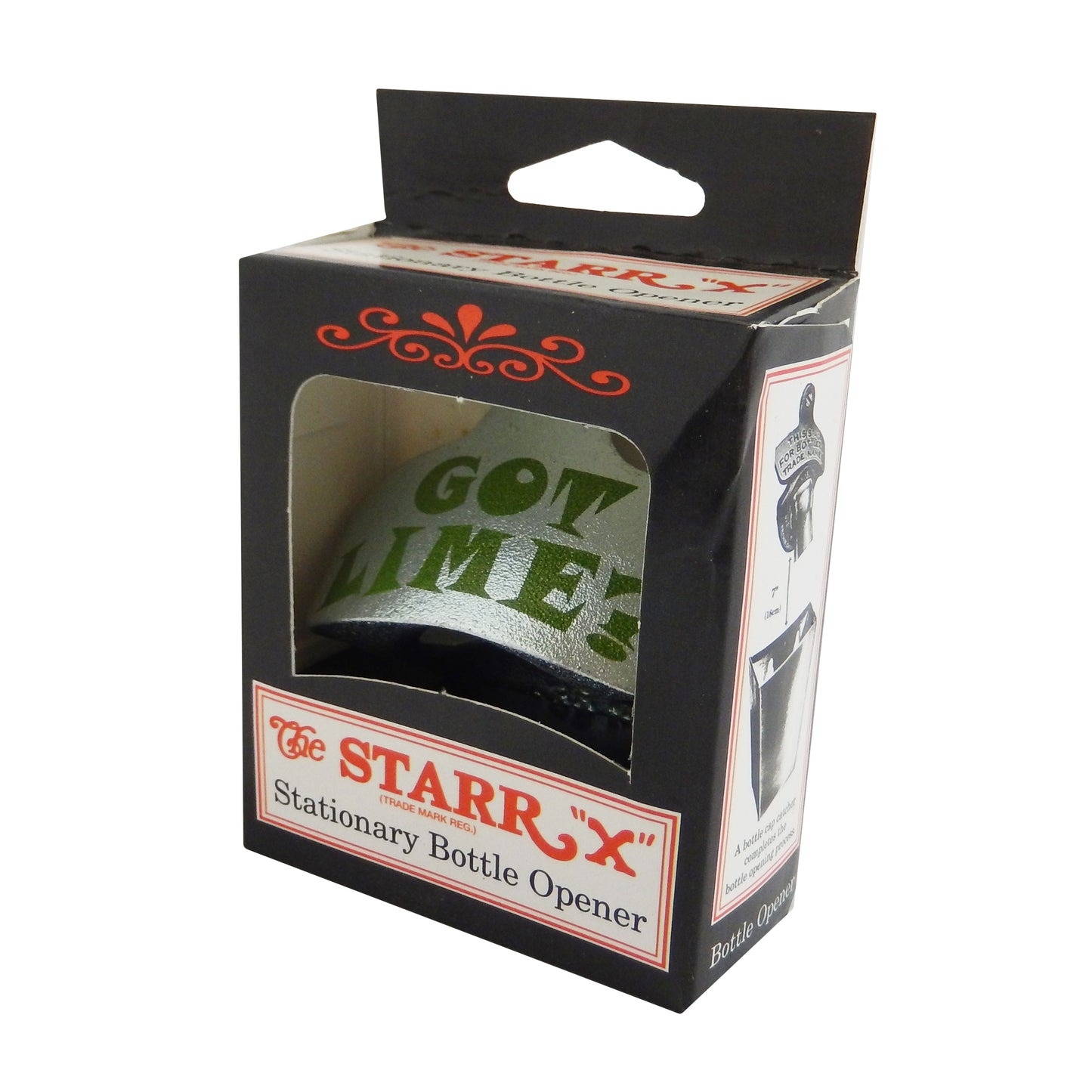 Starr X Got Lime? Cast Iron Beer Soda Bottle Opener Wall Mounted Zinc Plated