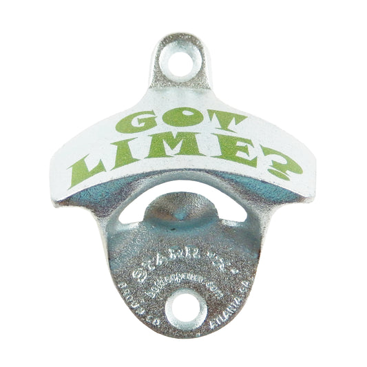 Starr X Got Lime? Cast Iron Beer Soda Bottle Opener Wall Mounted Zinc Plated