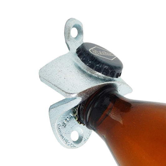 Starr X Cast Iron Session Beer Cap Soda Bottle Opener Wall Mounted Zinc Plated