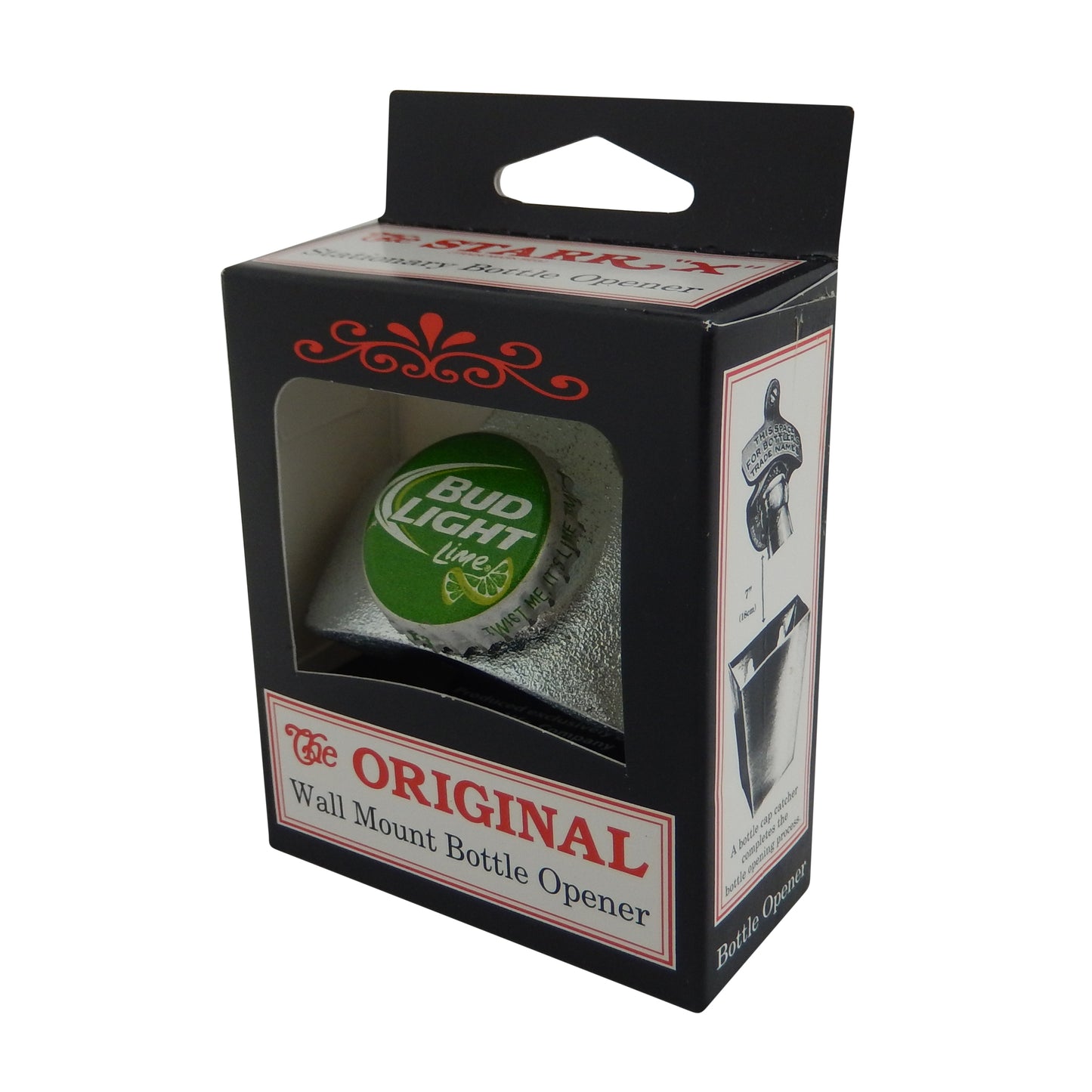 Starr X Bud Light Lime Cap Cast Iron Beer Bottle Opener Wall Mounted Zinc Plated
