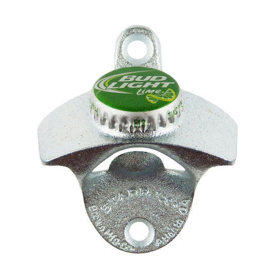 Starr X Bud Light Lime Cap Cast Iron Beer Bottle Opener Wall Mounted Zinc Plated