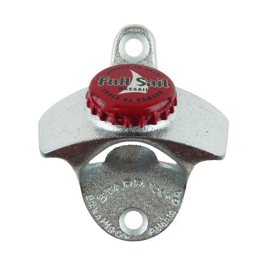 Starr X Full Sail Cap Cast Iron Beer Bottle Opener Wall Mounted Zinc Plated