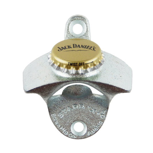 Starr X Jack Daniel's Cap Cast Iron Beer Bottle Opener Wall Mount Zinc Plated