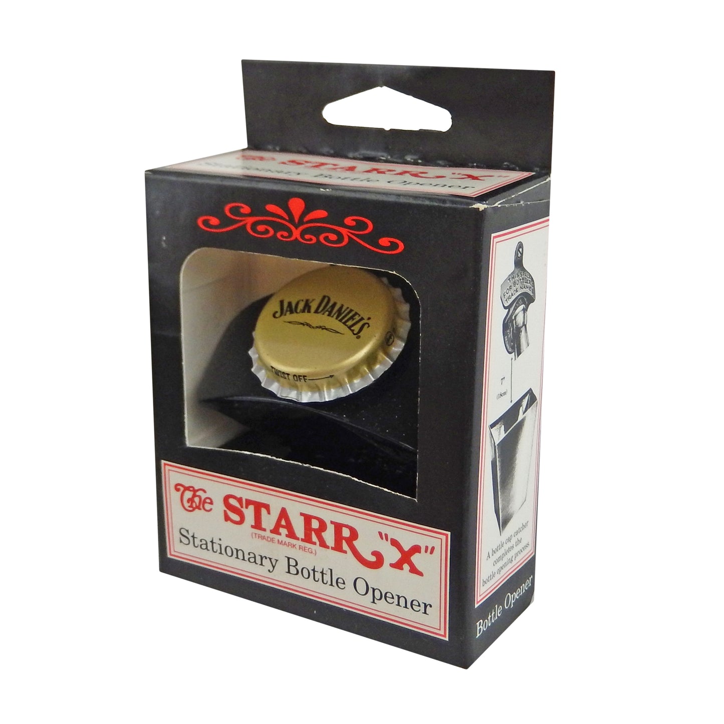 Starr X Black Jack Daniel's Cap Beer Bottle Opener Wall Mounted Powder Coated