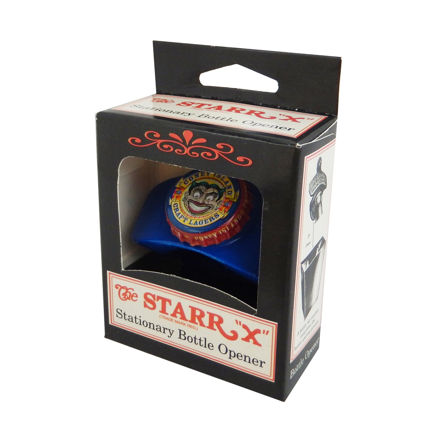 Blue Starr X Cast Iron Coney Island Beer Bottle Opener Wall Mount Powder Coated