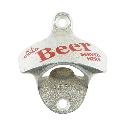 Starr X Ice Cold Beer Served Here Soda Bottle Opener Wall Mounted Zinc Plated